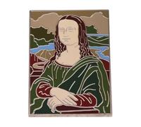 Mona Lisa & Vitruvian Man Enamel Brooch Leonardo Da Vinci Art Drawing Pen Painting, Normal, Non-precious metal