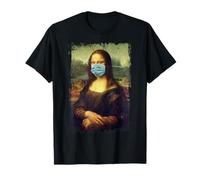 Mona Lisa With Mask Funny Famous Painting T-Shirt