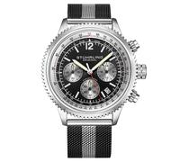 Monaco 4015 Mens Quartz Watch 44MM Case, Stainless Steel Mesh Bracelet STÜHRLING Original Multi One Size