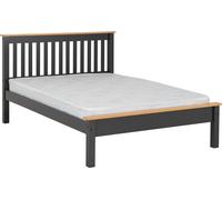 Seconique Monaco Double Grey and Oak Effect Low End Bed - Wilko