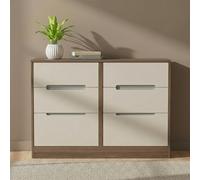 Monaco Chest - Midi - 6 Drawer - Cashmere and Carini Walnut