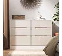 Monaco Chest - Midi - 6 Drawer - Cashmere Gloss and White