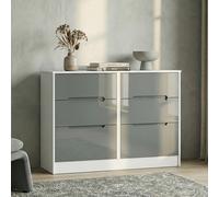 Monaco Chest - Midi - 6 Drawer - Grey Gloss and White