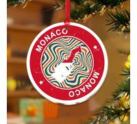 Monaco Christmas Ornaments World Countries Flag International Festival Unique Keepsake Clear Acrylic Discs International Flag Banner Christmas Bauble Tree Decoration Gift Tag Name Plates
