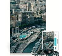 Monaco Cityscape with Marina Puzzles for Teenagers 1000 Pieces Mental Boost Fine Detail Fun Challenge Room Decor (38x52cm)