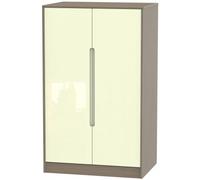 Monaco Cream Gloss and Toronto Walnut Midi Wardrobe
