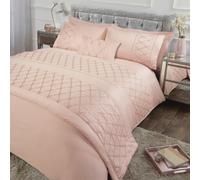 Sequin Embellished Duvet Quilt Cover Set OR Matching Accessories - WHITE / PINK