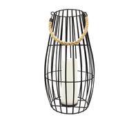 Monaco Flickering Floor Lantern Solar - Silver And Stone | TJ Hughes
