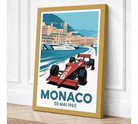 Monaco Grand Prix 1965 Canvas Wall Art Print 18x12 Inch (46 x 30 cm)