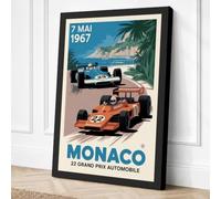 Monaco Grand Prix 1967 Canvas Wall Art Print 30x20 Inch (76 x 51 cm)