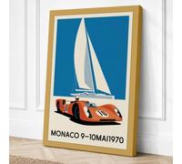 Monaco Grand Prix 1970 Canvas Wall Art Print 18x12 Inch (46 x 30 cm)