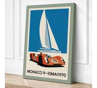 Monaco Grand Prix 1970 Canvas Wall Art Print 18x12 Inch (46 x 30 cm)