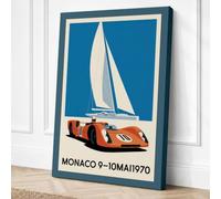 Monaco Grand Prix 1970 Canvas Wall Art Print 24x16 Inch (61 x 41 cm)