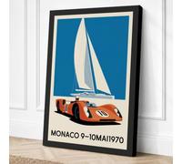 Monaco Grand Prix 1970 Canvas Wall Art Print 30x20 Inch (76 x 51 cm)