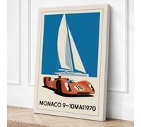 Monaco Grand Prix 1970 Canvas Wall Art Print 30x20 Inch (76 x 51 cm)