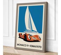 Monaco Grand Prix 1970 Canvas Wall Art Print 36x24 Inch (91 x 61 cm)