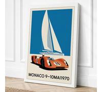 Monaco Grand Prix 1970 Canvas Wall Art Print 36x24 Inch (91 x 61 cm)