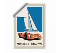 Monaco Grand Prix 1970 Vintage Unframed Wall Art Print A4 (29.7×21cm), Wall Decor for Living Room, Bedroom, Office & Home, Art Gift