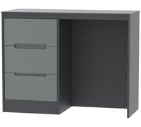 Monaco Grey Gloss and Graphite 3 Drawer Single Dressing Table