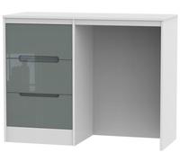 Monaco Grey Gloss and White 3 Drawer Single Dressing Table