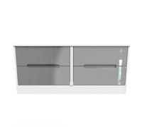 Monaco Large Chest of Drawers Grey & White 4 Drawers 115cm