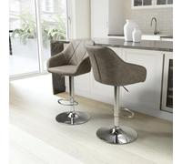 Monaco Mink Leather Effect Swivel Bar Stool With Chrome Base
