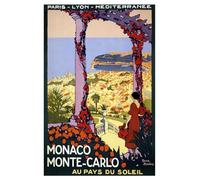 Monaco Monte Carlo Travel Large Metal Tin Sign Poster Retro Wall Plaque Metal Tin Sign 8X12 Inches