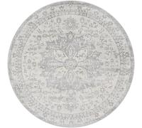 Monaco Round Rug - Vintage Traditional Oriental Boho - MOC2328 - Grey - Sizes Available