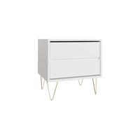 Timber Art Design Monaco Bedside Table 2 Drawer White