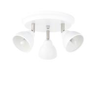 Monaco - White & Brushed Chrome 3 Way Adjustable Ceiling Spotlight