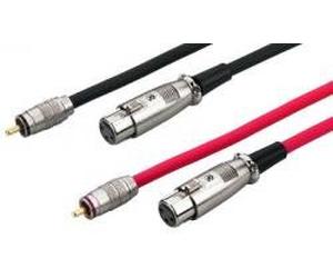 Monacor 1.5m RCA Plug to XLR In-Line Jack Audio Connection Cable