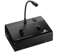 Monacor 17.0150 10 WRMS 4-16Ohm PA Amplifier with Zone Paging Microphone - Black