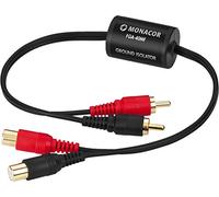 MONACOR FGA-40MF Professional mass separation filter, small design, to avoid signal interference and hum loops, 2 RCA sockets and 2 plugs, black, 21.3050