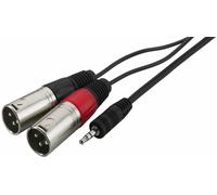 Monacor MCA-129P Audio Adapter Cable 3.5mm TRS to 2 XLR Male 1m