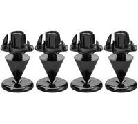 Monacor Slim Version 4 Piece Speaker Spikes Set - Black/Chromium