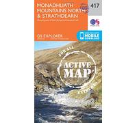 Explorer Active 417 Monadhliath Mountains North & Strathdearn Map With Digital Version, Orange One Size