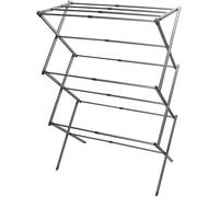 Monal 7.5m Extendable Clothes Horse Airer - Grey Folding Indoor Drying Rack - Compact, Wall-Lean or Freestanding - Space-Saving Laundry Dryer for Small Homes & Apartments