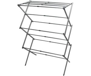 Monal 7.5m Extendable Clothes Horse Airer - Grey Folding Indoor Drying Rack - Compact, Wall-Lean or Freestanding - Space-Saving Laundry Dryer for Small Homes & Apartments