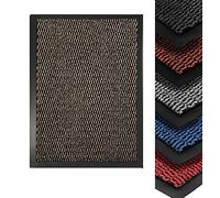 Monal Heavy Duty Indoor & Outdoor Rubber Non-Slip Floor & Kitchen Barrier Mat Easy Clean Absorbent Soft Feel Entrance Rug Shoes Scraper Floor Mat (120 x 180 cm (4' x 6'), Brown)