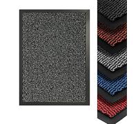 Monal Heavy Duty Indoor & Outdoor Rubber Non-Slip Floor & Kitchen Barrier Mat Easy Clean Absorbent Soft Feel Entrance Rug Shoes Scraper Floor Mat (120 x 180 cm (4' x 6'), Silver Grey)