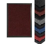Monal Heavy Duty Indoor & Outdoor Rubber Non-Slip Floor & Kitchen Barrier Mat Easy Clean Absorbent Soft Feel Entrance Rug Shoes Scraper Floor Mat (120 x 180 cm (4' x 6'), Red)