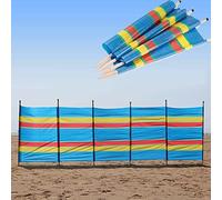 Monal Hut 4 5 6 8 10 Pole Windbreak Wooden Windbreaker Beach Camping Caravan Holiday Sun Screen Shelter Tall Wind Break (8 Poles (5ft High x 15ft Long))