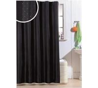 Monal Luxury Diamante Glitter 100% Polyester Bathroom Shower Curtain - Anti-Bacterial, Water-Repellent, Washable - 12 Reinforced Eyelets with Hooks - Black, Dimensions: 180 x 180 cm