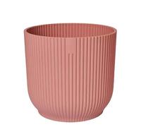 Monal Vibes Fold Round Flower Plant Pot - 100% Recycled Matte Plastic - Planter for Indoor Outdoor - Garden Living Home Decoration - Modern Nordic Style Lightweight (Delicate Pink, 25cm)