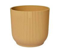 Monal Vibes Fold Round Flower Plant Pot - 100% Recycled Matte Plastic - Planter for Indoor Outdoor - Garden Living Home Decoration - Modern Nordic Style Lightweight (Butter Yellow, 18cm)