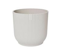 Monal Vibes Fold Round Flower Plant Pot - 100% Recycled Matte Plastic - Planter for Indoor Outdoor - Garden Living Home Decoration - Modern Nordic Style Lightweight (Silky White, 25cm)