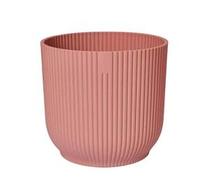 Monal Vibes Fold Round Flower Plant Pot - 100% Recycled Matte Plastic - Planter for Indoor Outdoor - Garden Living Home Decoration - Modern Nordic Style Lightweight (Delicate Pink, 25cm)