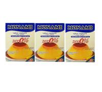 MONAMI Cream Caramel Powder Mix & Liquid Zero% No Added Sugar - 3 Packs of 110g
