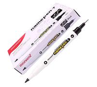 Monami Permanent Ink Marker Name Pen (T) Twin Liner Black (Pack of 12 Markers)
