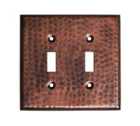 Monarch Abode 17008 Monarch Pure Copper Hammered Double Wall Switch Plate, Oil-Rubbed Bronze